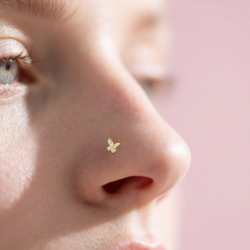 S-Shaped Nose Stud ASTM F136 I - Body Jewelry Implant Grade Titanium 评论和价格