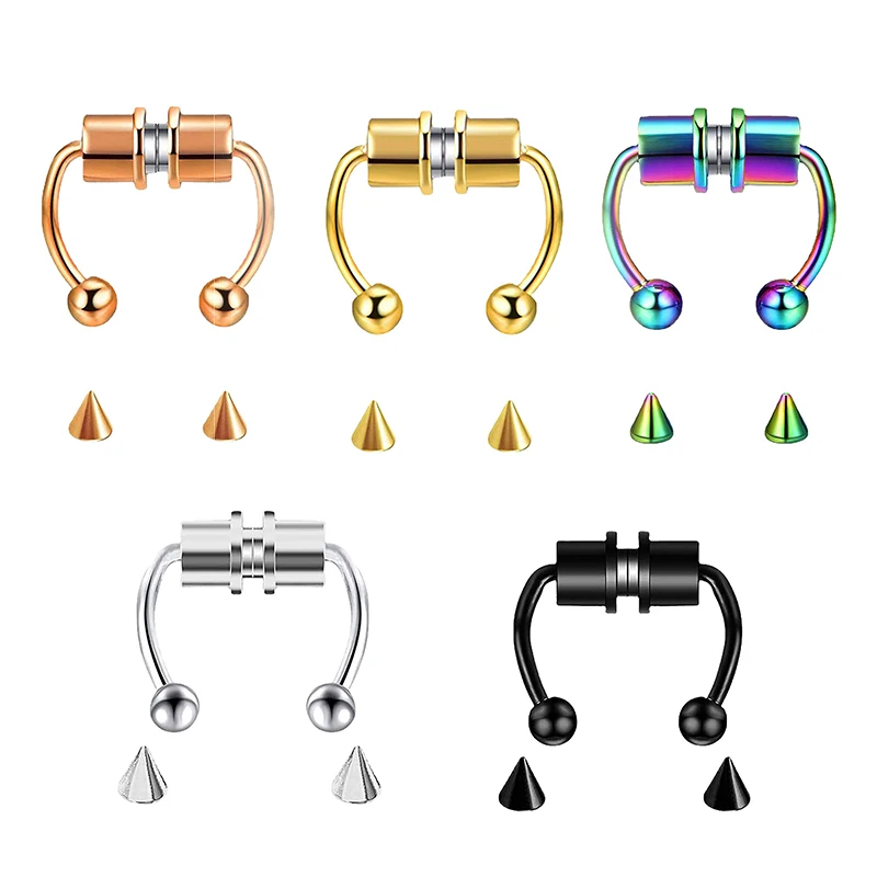 Fake Piercing Nose Ring Hoop S - Body Jewelry Hoops 评论和价格