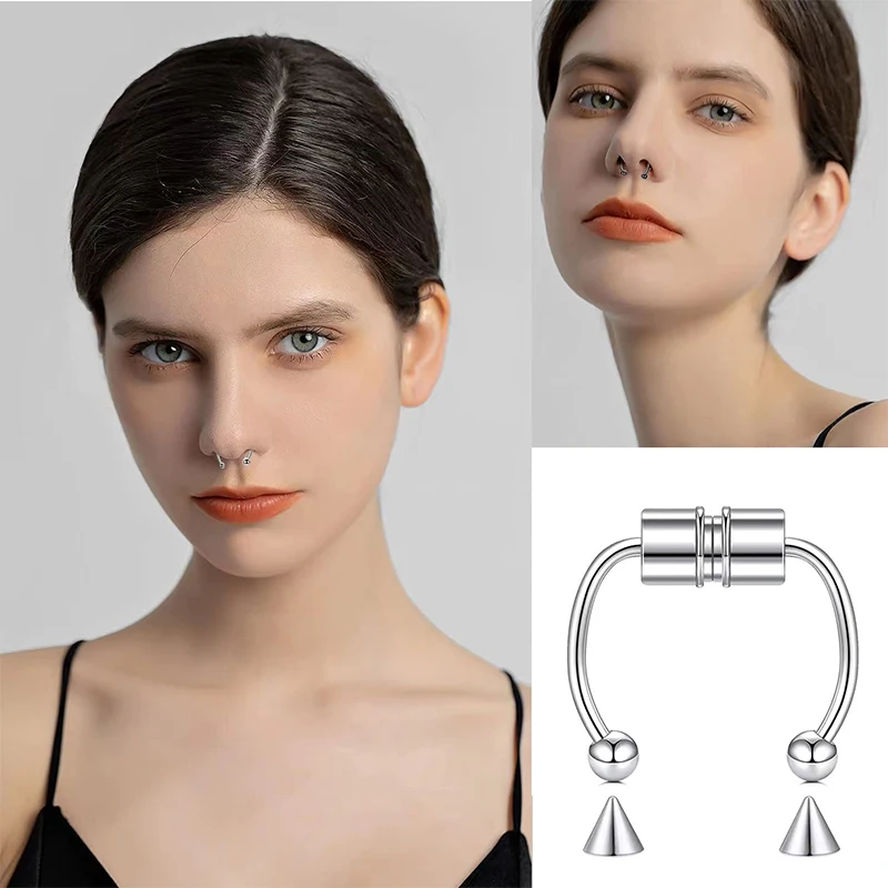 Fake Piercing Nose Ring Hoop S - Body Jewelry Hoops 评论和价格