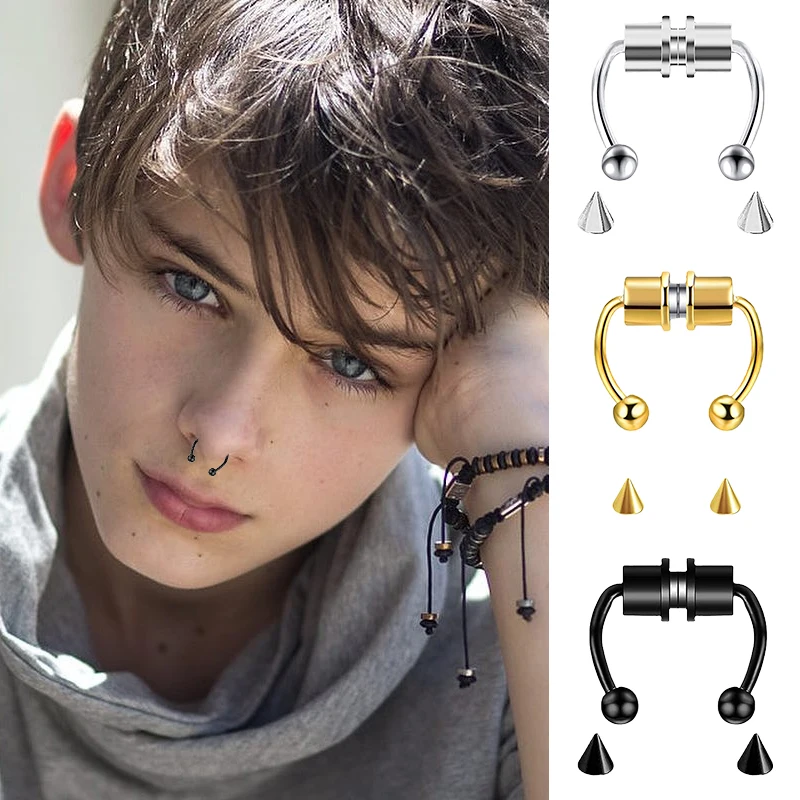 Fake Piercing Nose Ring Hoop S - Body Jewelry Hoops 评论和价格
