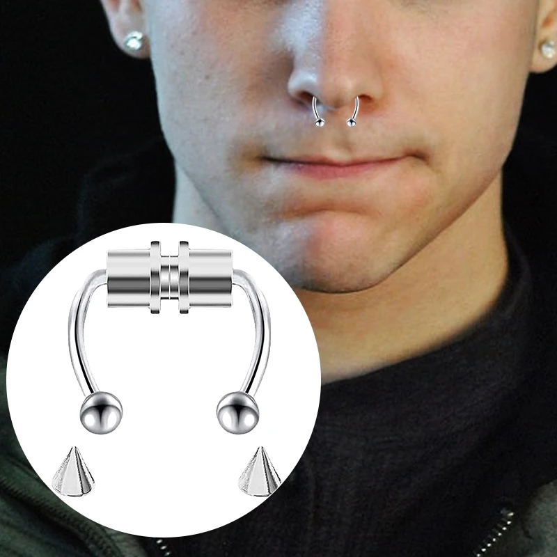 Fake Piercing Nose Ring Hoop S - Body Jewelry Hoops 评论和价格