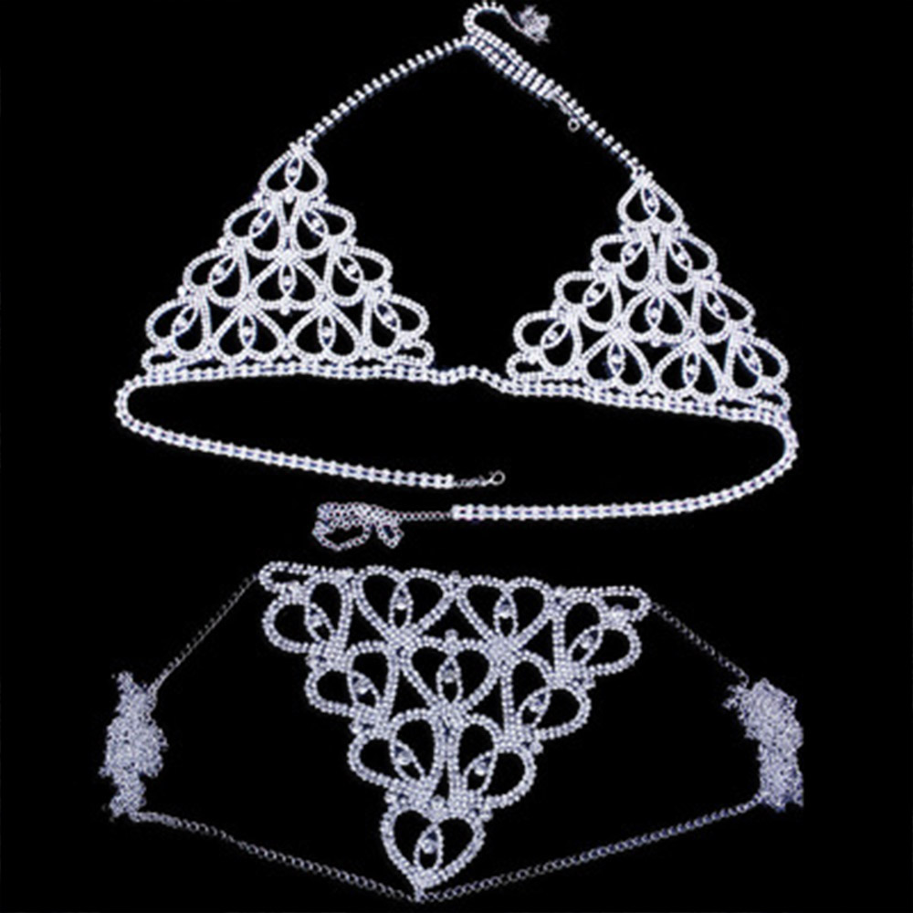 Fashion Rhinestone Heart Bra T - Body Jewelry Bra 评论和价格