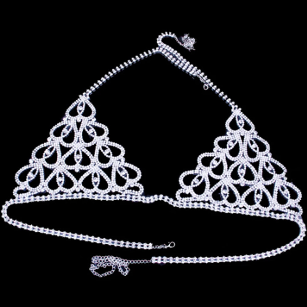 Fashion Rhinestone Heart Bra T - Body Jewelry Bra 评论和价格