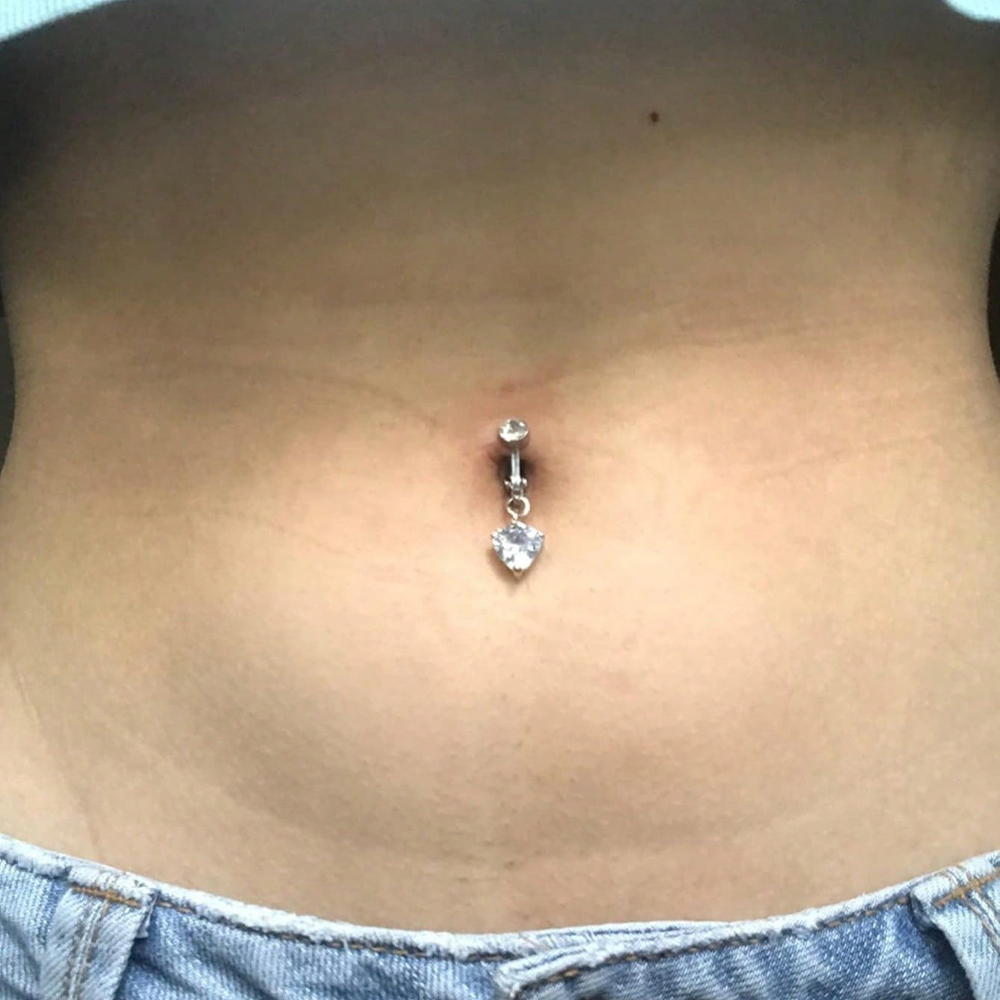 Gold Fake Belly Piercing Cubic - Body Jewelry Hoops 评论和价格