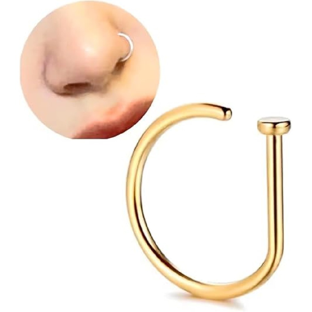 4 Pack Non Piercing D-Shaped N - Body Jewelry Hoops 评论和价格