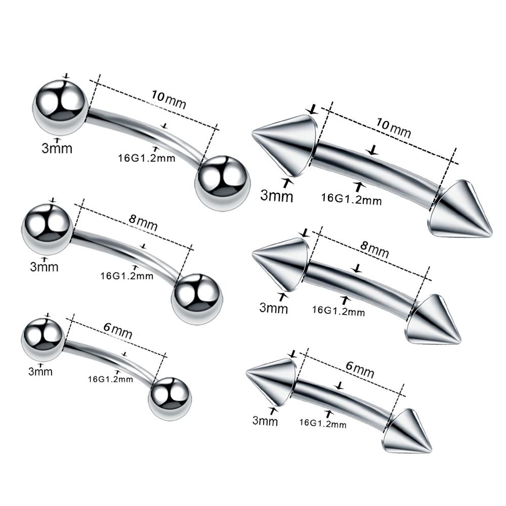 10pc/lot Eyebrow Piercing Curv - Nipple Bar Curved 评论和价格