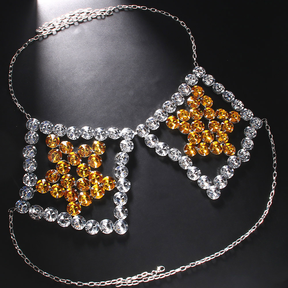 Sexy Yellow Pentagram Chest Ch - Yellow Body Jewelry 评论和价格