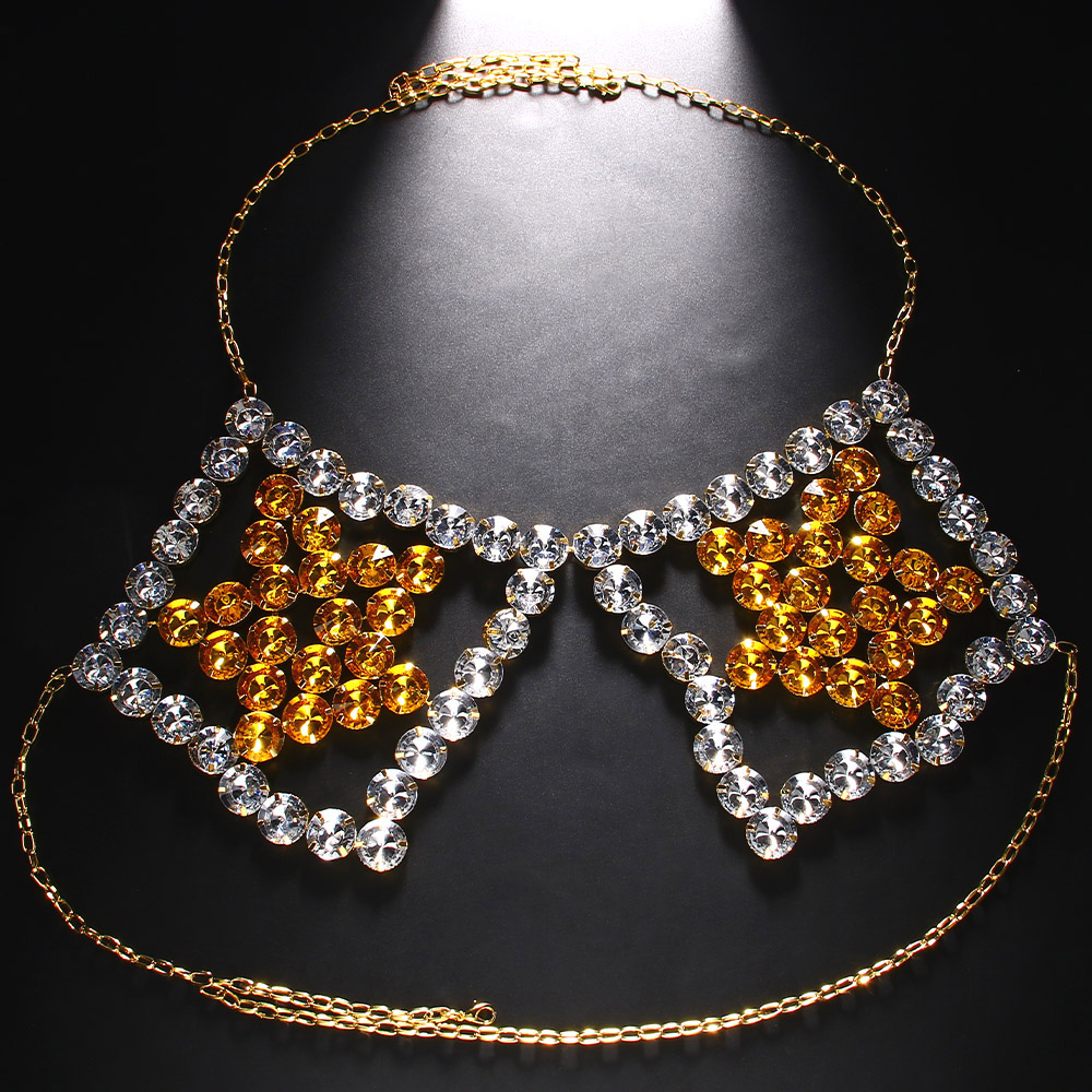 Sexy Yellow Pentagram Chest Ch - Yellow Body Jewelry 评论和价格