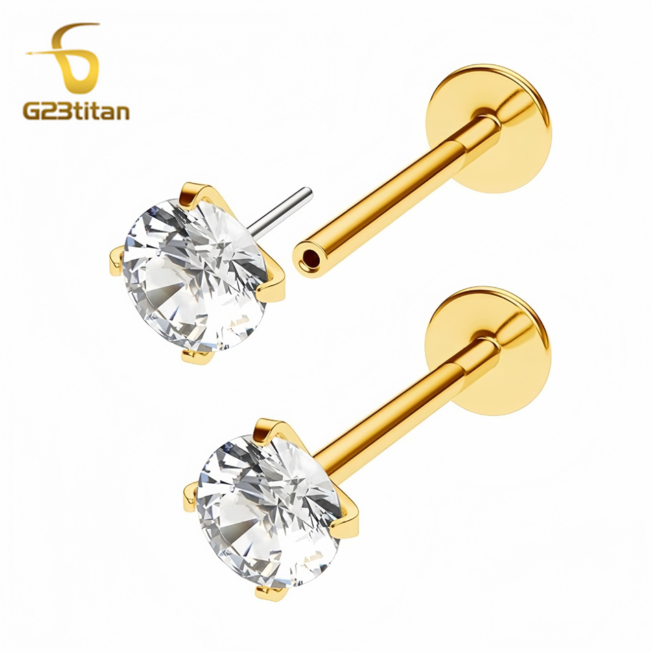 2pc G23 Titanium Push In Earri - Tragus Flat Back 评论和价格