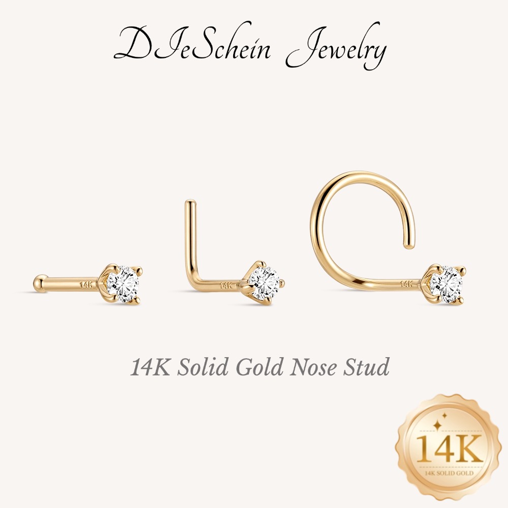 DIeSchein 14K Solid Gold Nose  - Yellow Body Jewelry 评论和价格