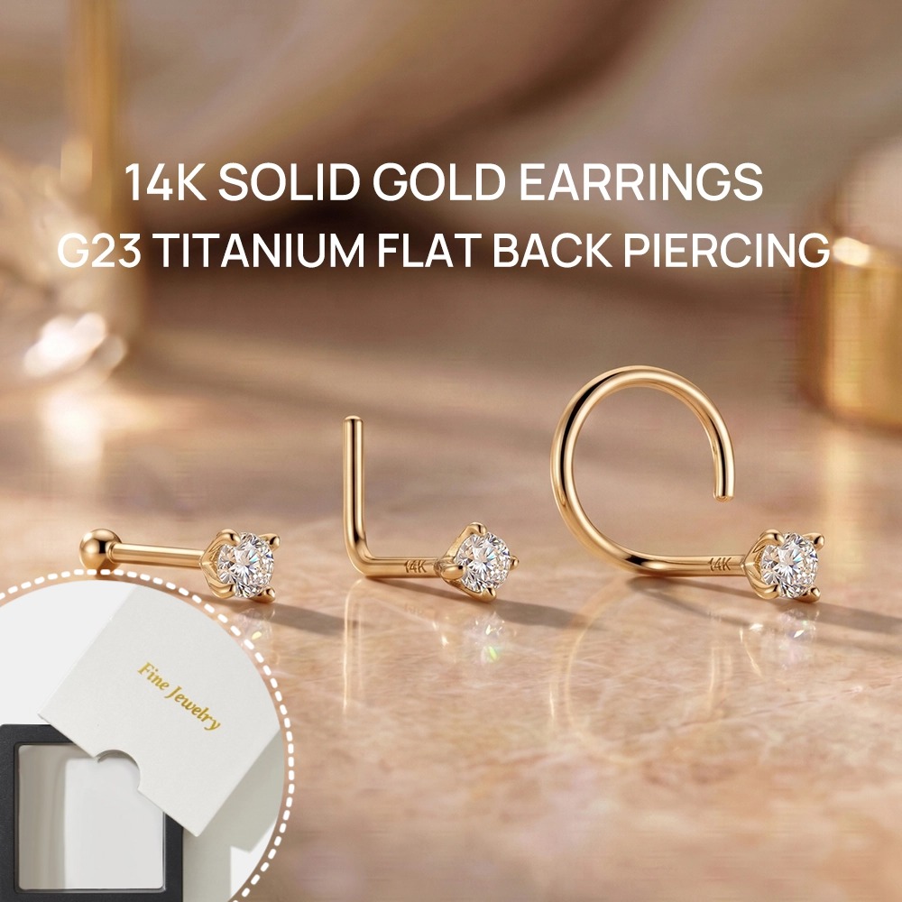 DIeSchein 14K Solid Gold Nose  - Yellow Body Jewelry 评论和价格