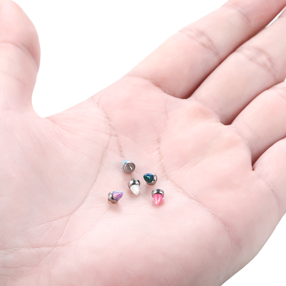 1PC Titanium Claw Set Opal Bul - Body Jewelry Industrial 评论和价格