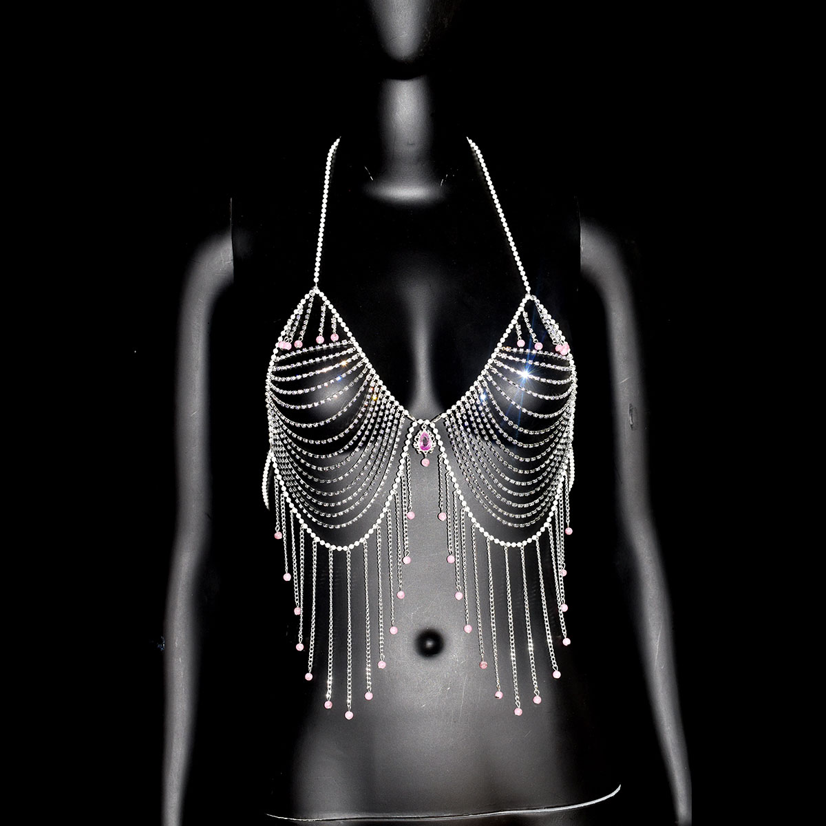 Stylish Rhinestone Bra Jewelry - Body Jewelry Bra 评论和价格