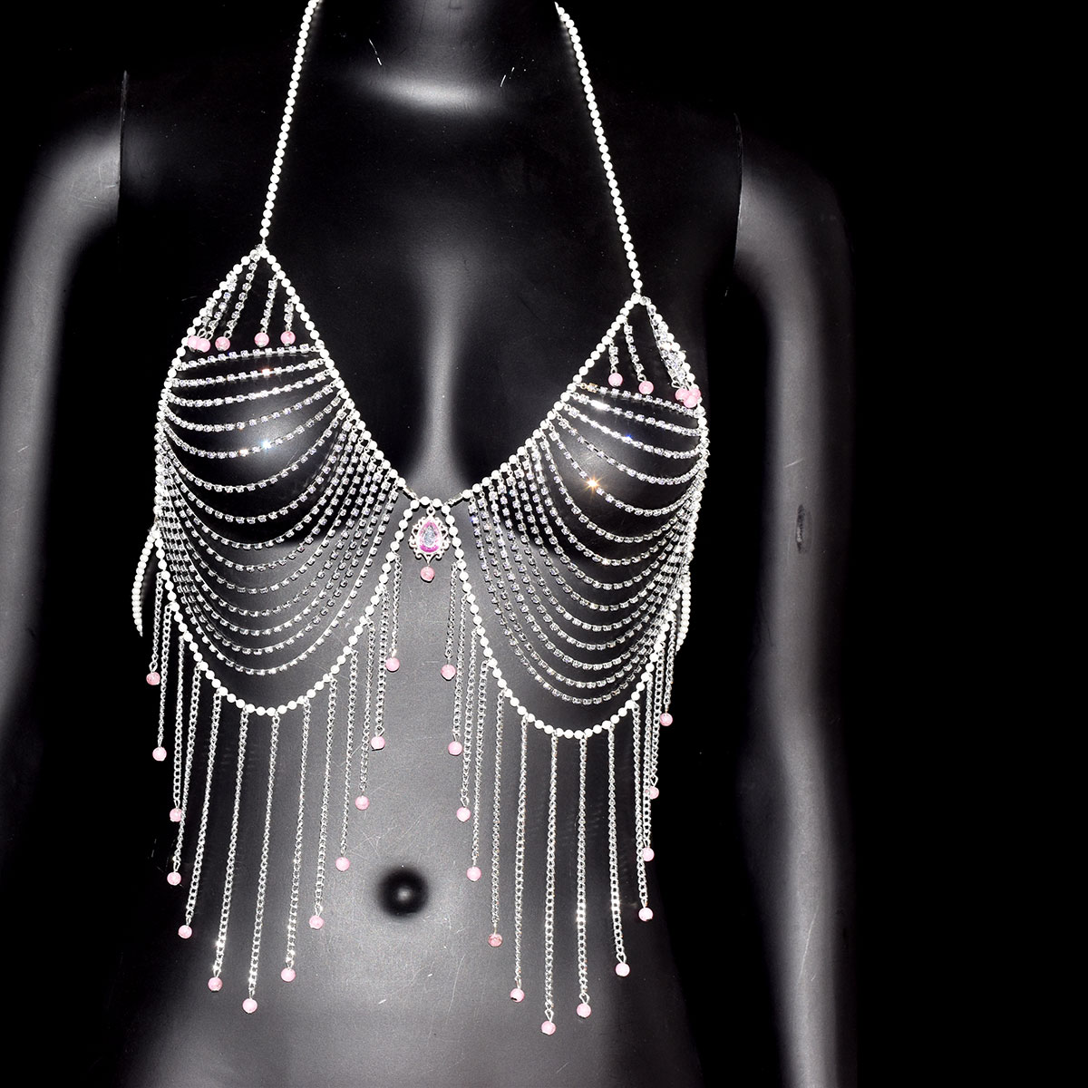 Stylish Rhinestone Bra Jewelry - Body Jewelry Bra 评论和价格