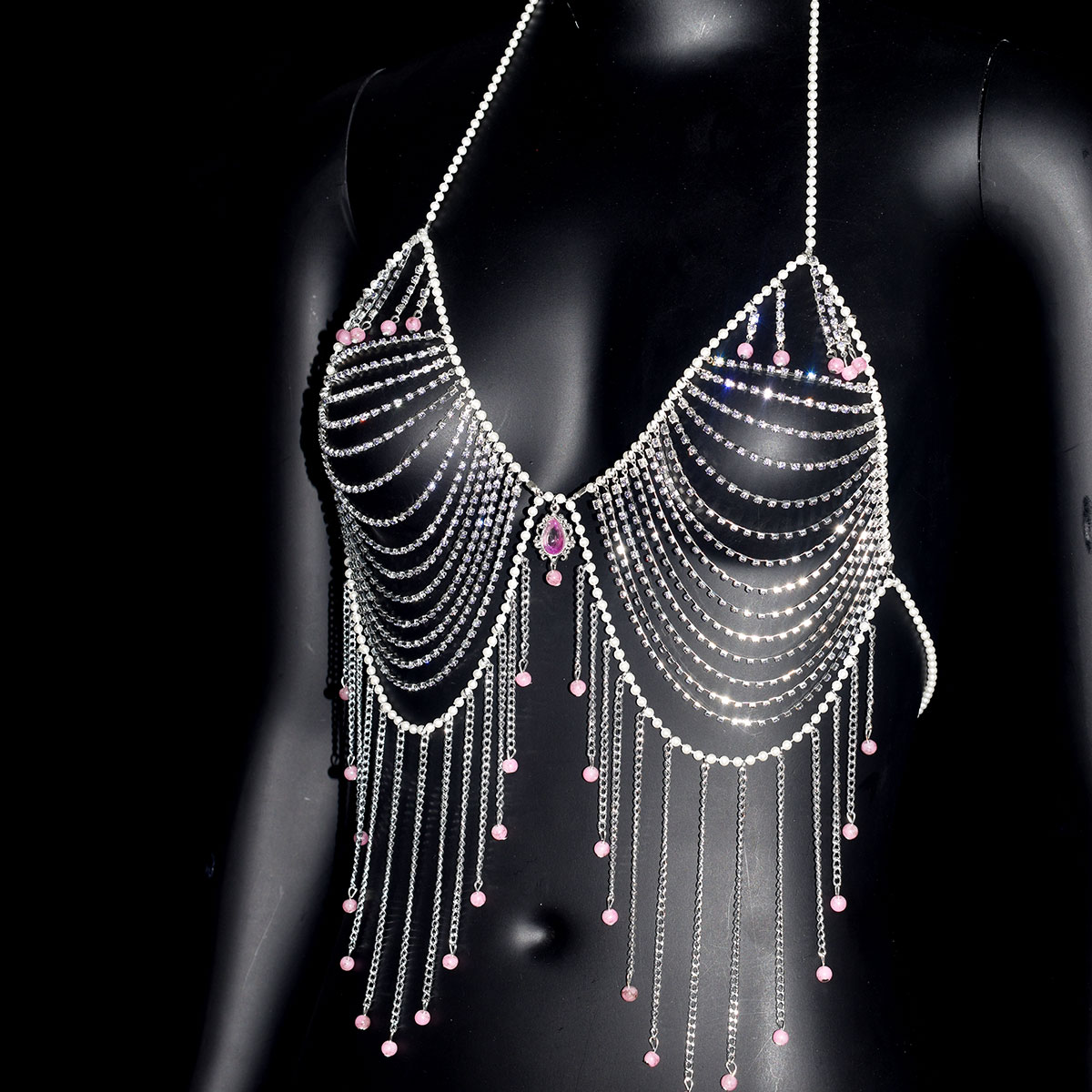 Stylish Rhinestone Bra Jewelry - Body Jewelry Bra 评论和价格