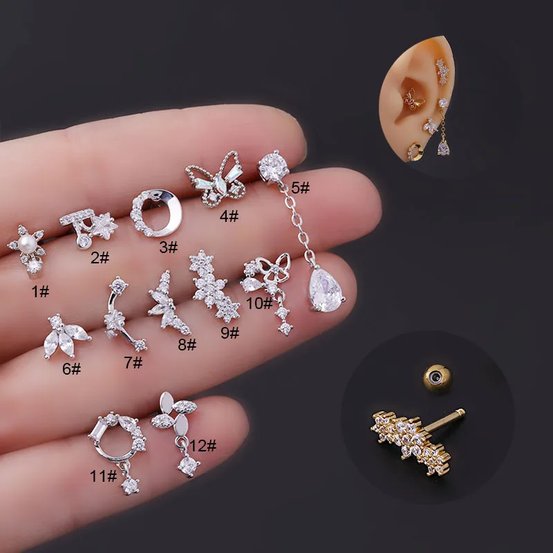 16G Tragus Helix Conch Piercin - Tragus Flat Back 评论和价格