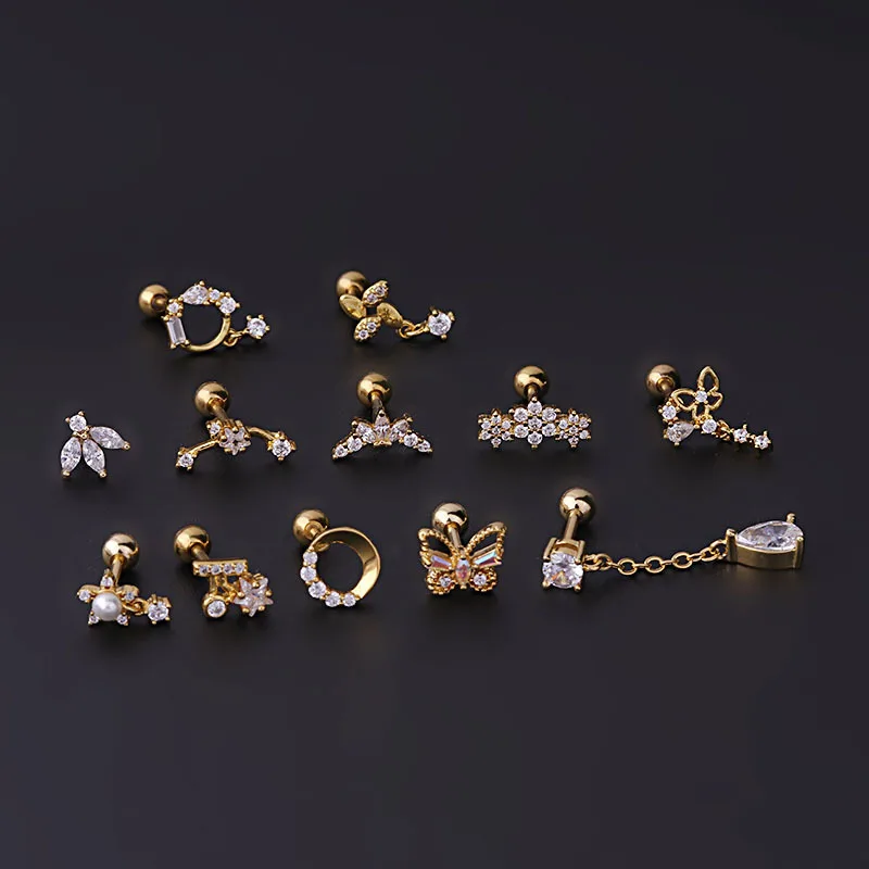 16G Tragus Helix Conch Piercin - Tragus Flat Back 评论和价格