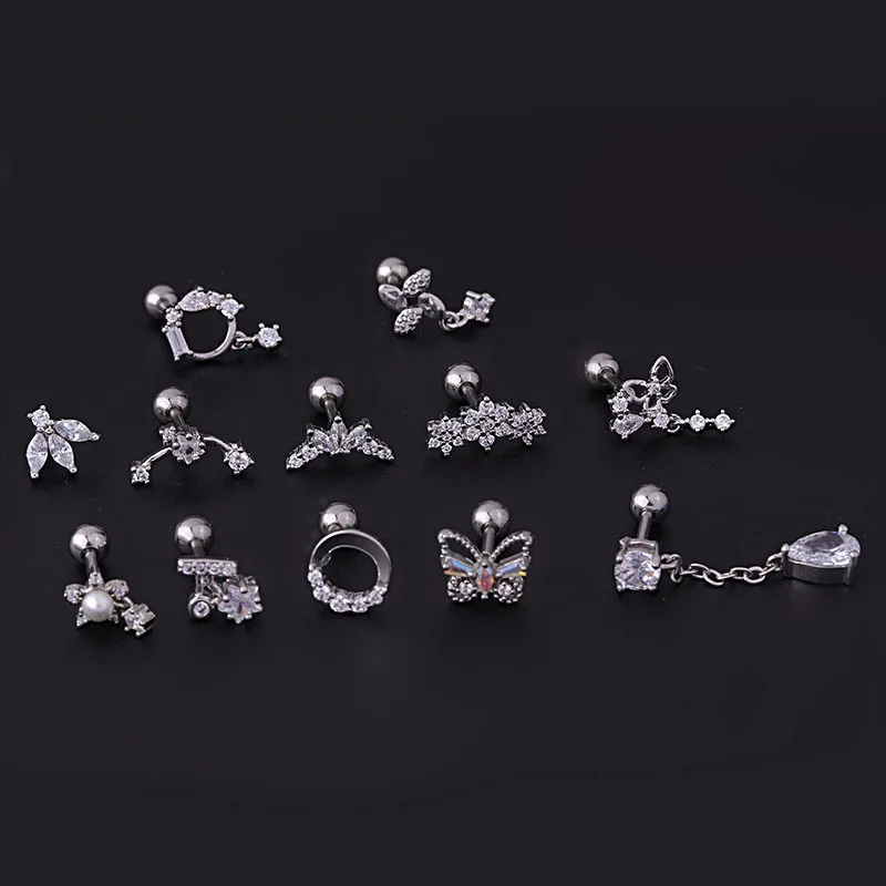 16G Tragus Helix Conch Piercin - Tragus Flat Back 评论和价格
