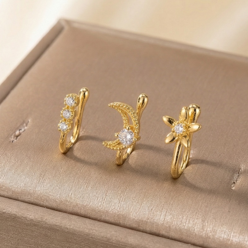 3-piece retro light luxury nos - Body Jewelry Hoops 评论和价格