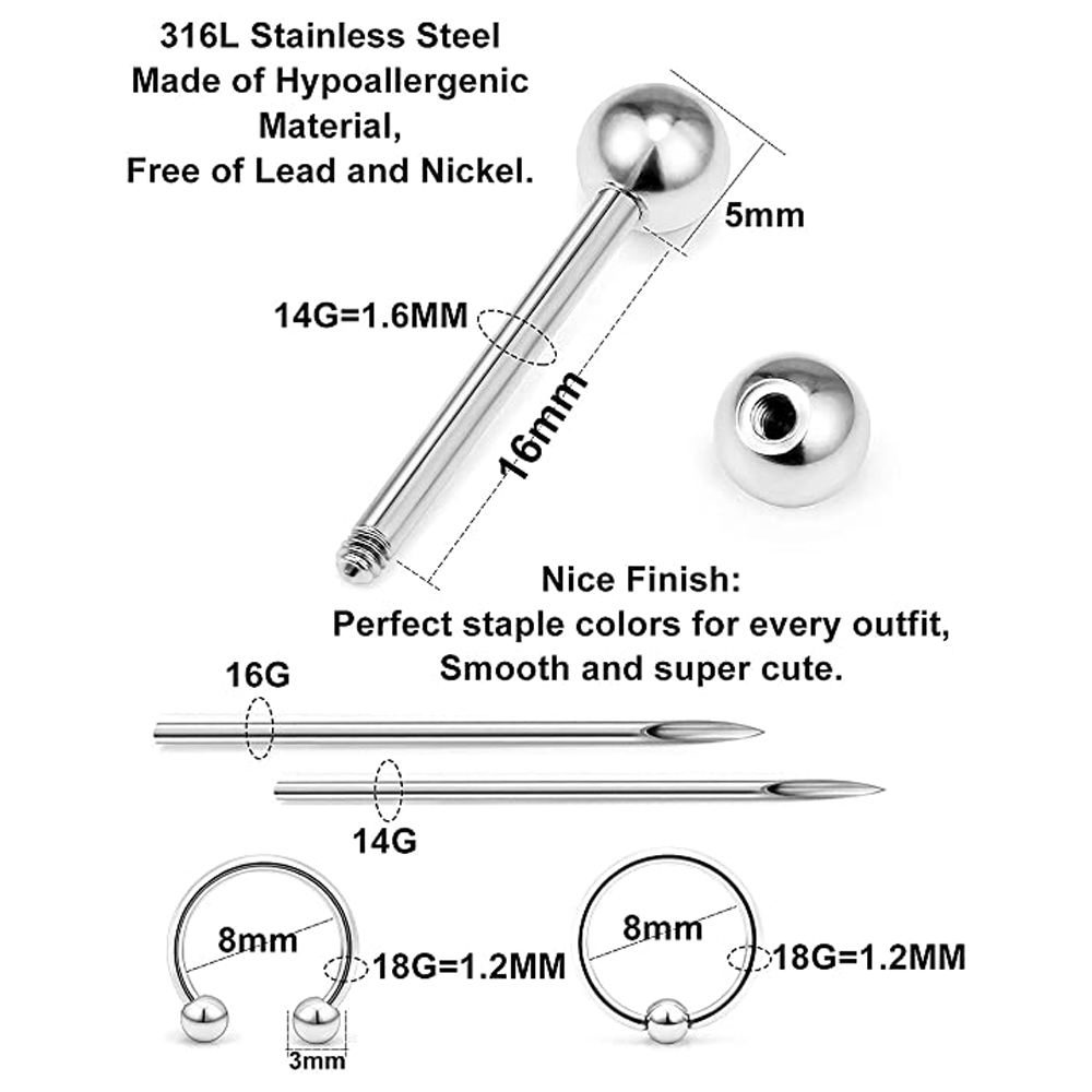 Piercing Kit Stainless Steel E - Body Jewelry Industrial 评论和价格