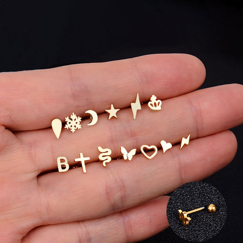 1PC Stainless Steel Mini Studs - Tragus Flat Back 评论和价格