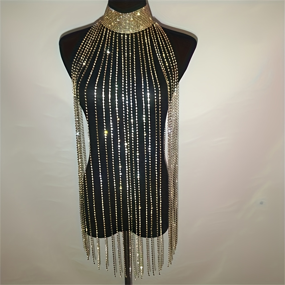 Sexy Rhinestone Bra Body Chain - Body Jewelry Bra 评论和价格